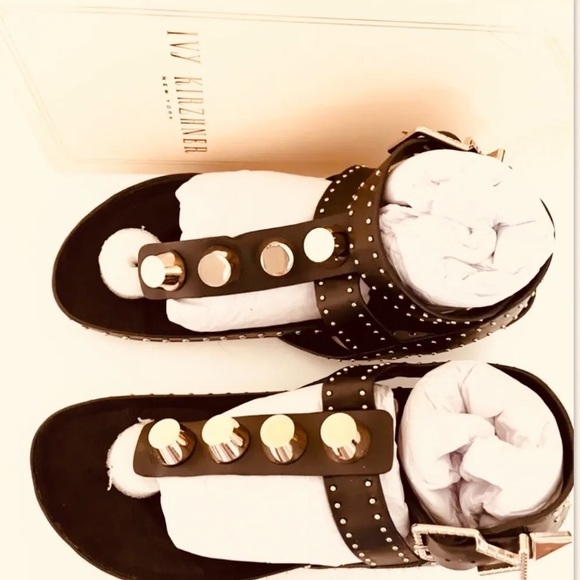 Ivy Kirzhner New York Sandals Treble Black Vechetta - Picture 1 of 4